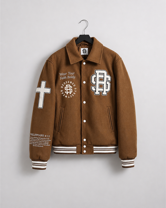 Brown Yeshua varsity jack